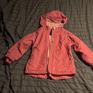 Kids Pink Hooded rain Jacket